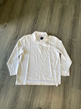 Brooks Brothers White Long Sleeve Performance Polo Shirt Men’s size Large